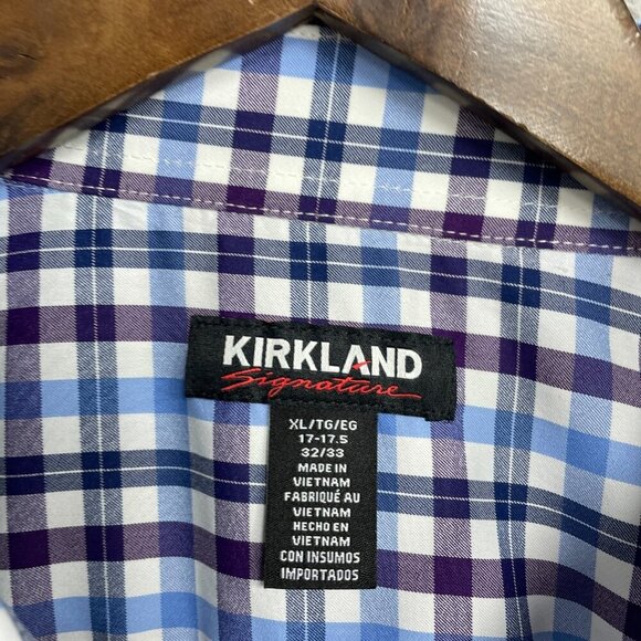 NEW Kirkland Signature Men's XL Performance Sport Dress Shirt Plaid - Picture 6 of 9